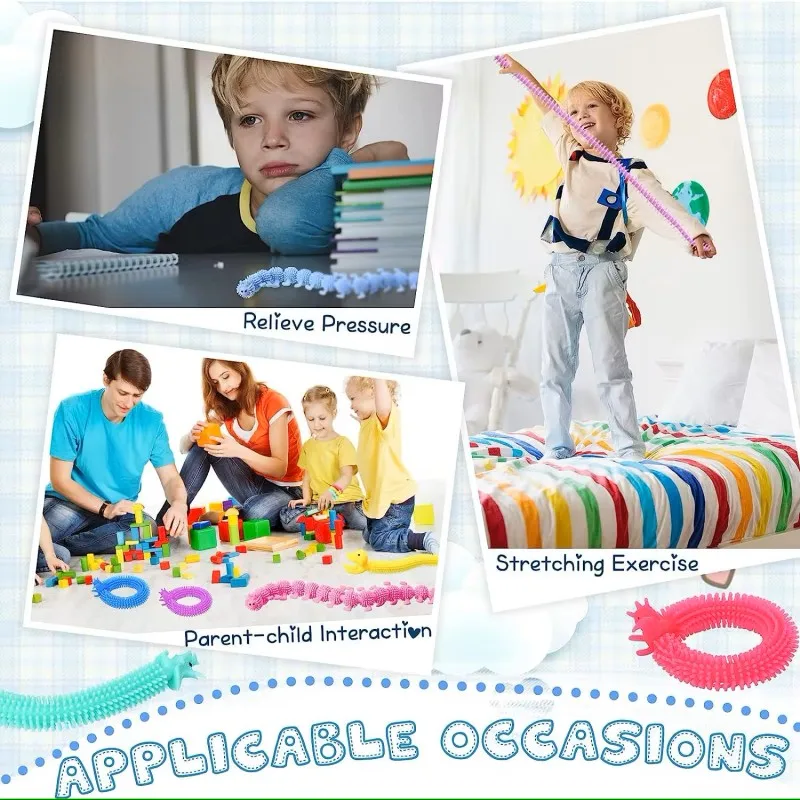 1-12PCS Alpaca Elastic Rope Violin Toy Long Noodles Elastic Toy Children's Stress Relief Toy Autism Toy Sensory Toy Gift Filler 3