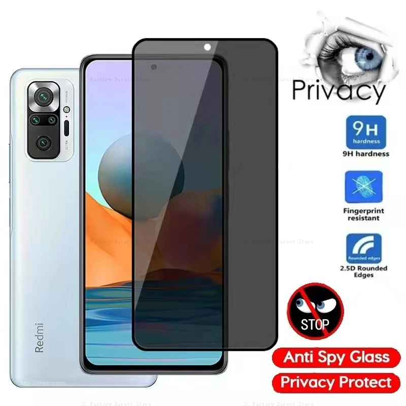 

Антишпионская Защита экрана для Xiaomi Poco X3 Pro M3 F3 GT, стекло для конфиденциальности на Xiaomi Redmi Note 10, 9, 8 Pro, 10s, 9s, 8T, 8, 7, 9A, 9, 9C, 9T