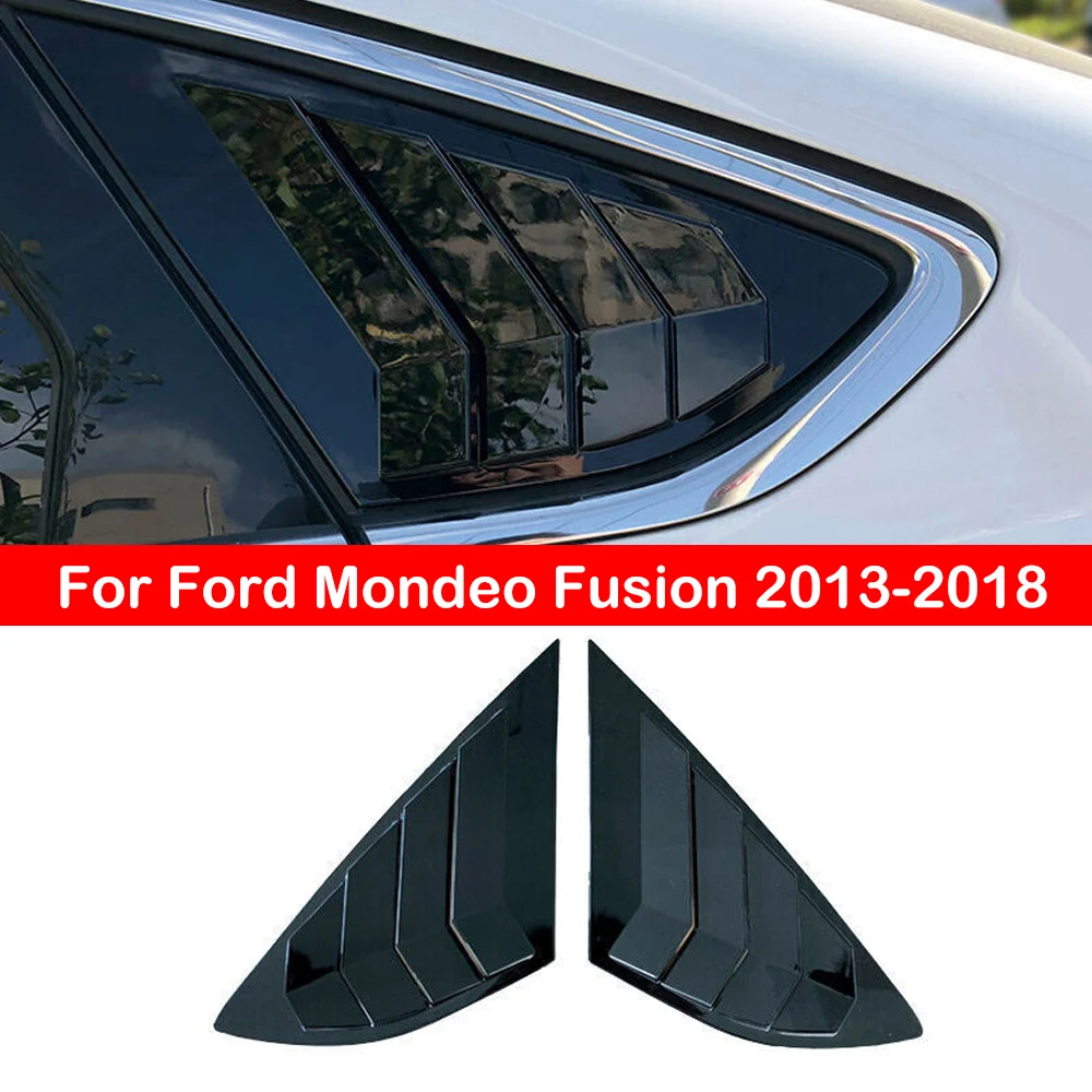 Per Ford Mondeo Fusion Sedan 2013-2018 Car Rear Louver Window Side Shutter Cover Trim Sticker Vent Scoop Abs Fibra Di Carbonio Nero