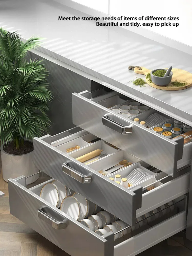 Drawer Tableware Box Expandable Kitchen Utensil Tray 5Compartments Forks Knives Storage Drawer Organizer Divider Container 6