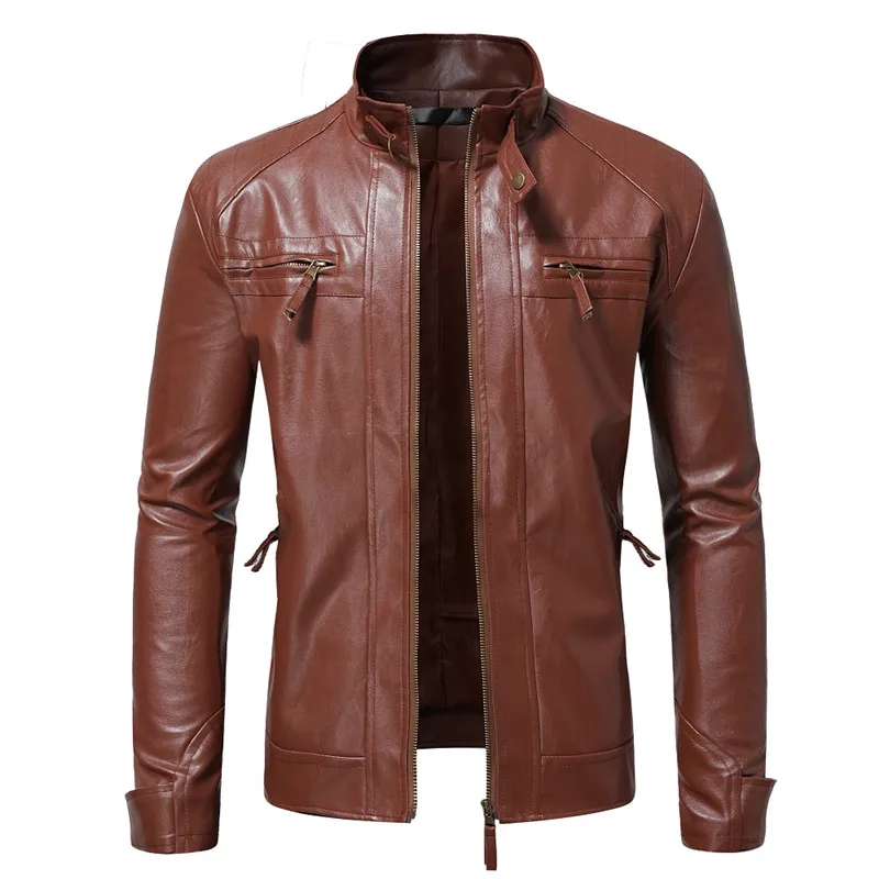 

5XL Leather Jacket Men's Fall/winter Imitation Leather Jacket Fashion Locomotive Premium PU Jacket Men's Brand Clothing