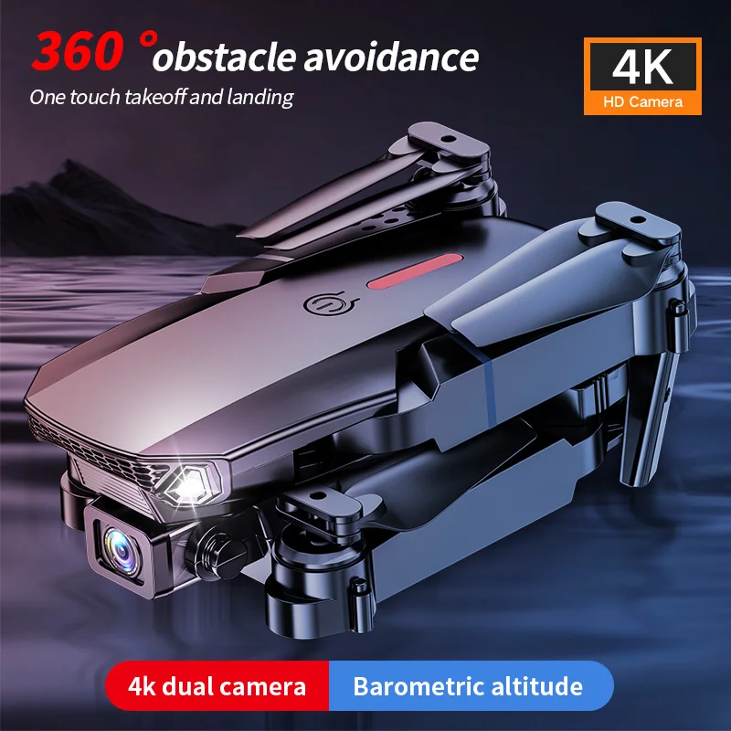 

2023 New Quadcopter E88 Pro WIFI FPV Drone With Wide Angle HD 4K Dual Camera Height Hold Avoidance RC Foldable Drone Gift Toy