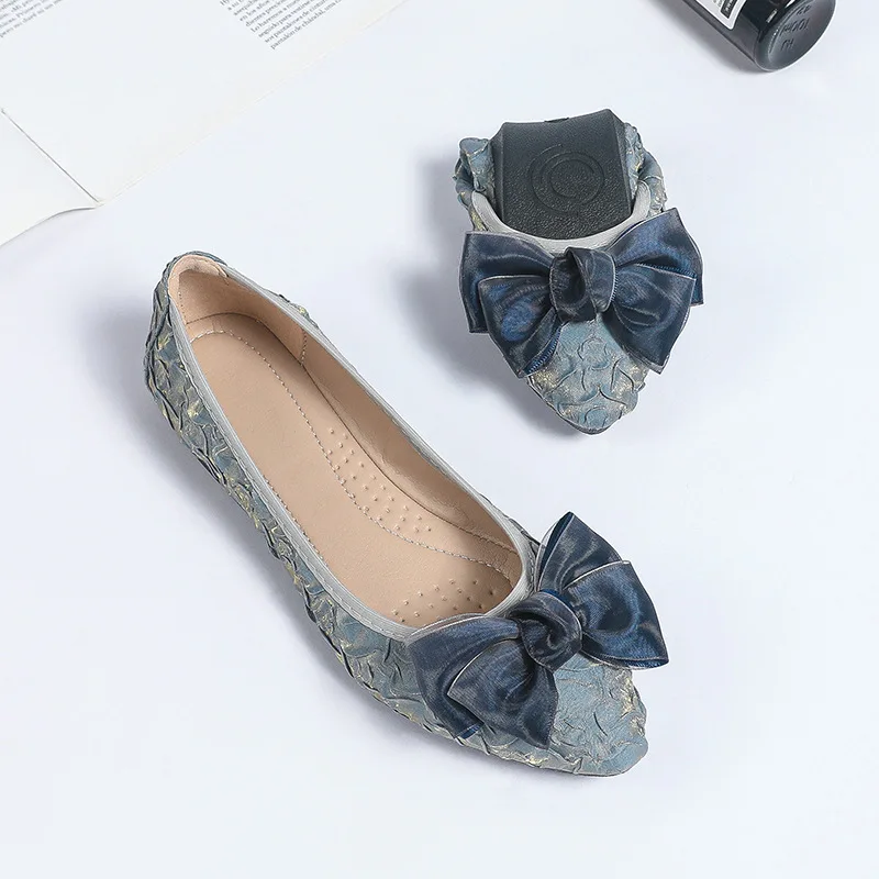 

Женские туфли с острым носком, на мягкой подошве, лоферы на плоской подошве, большие размеры 44 45, лето-осень 2023