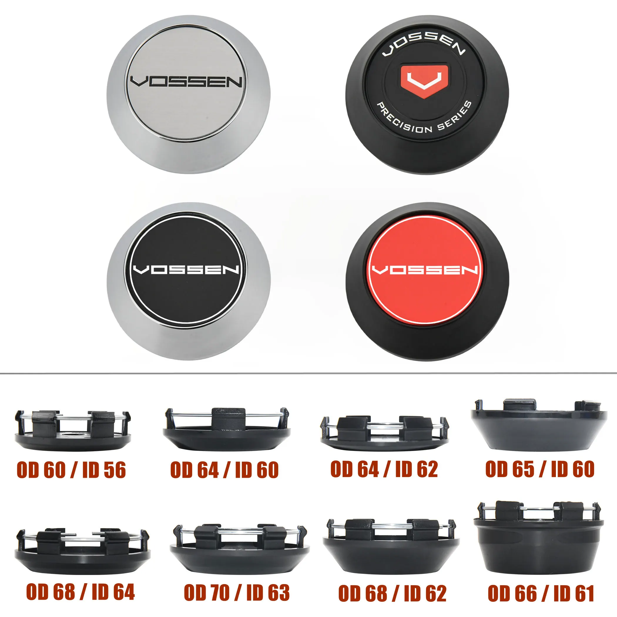 SET OF 4 Car Wheel Center Cap 56mm/57mm/58mm/59mm/60mm/61mm/62mm/63mm ...