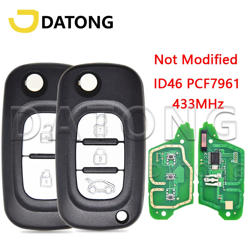

Datong World Car Remote Conteol Key For Renault Master Kangoo Modus Twingo Clio0 3 Clio III 433FSK ID46 PCF7961A VA2 Flip Key
