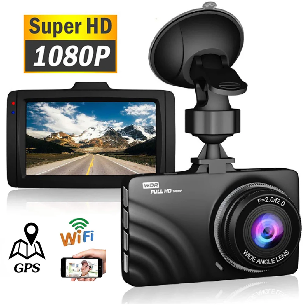 

Car DVR WiFi Full HD 1080P Drive Video Recorder Auto Parking Monitor Dashcam Vehicle Camera Dash Cam Black Box Night Vision GPS