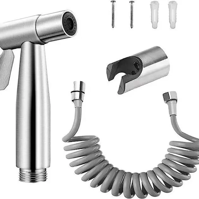 ชุดหัวฉีดชำระแบบมือถือ สแตนเลส สำหรับห้องน้ำ หัวฉีดชำระแบบมือถือ หัวฝักบัว ทำความสะอาดตัวเองได้ 1