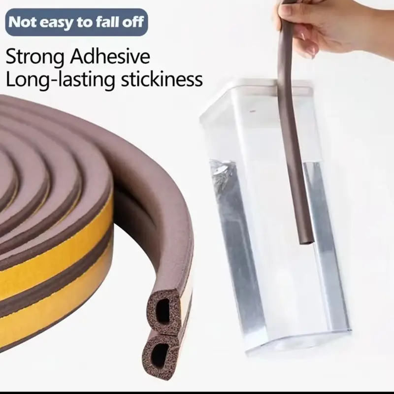 10m D/I/E Type Self-adhesive Door And Window Sealing Strip Foam Insulation, Anti-Collision, Wind And Sound Insulation Artifact - Image 4