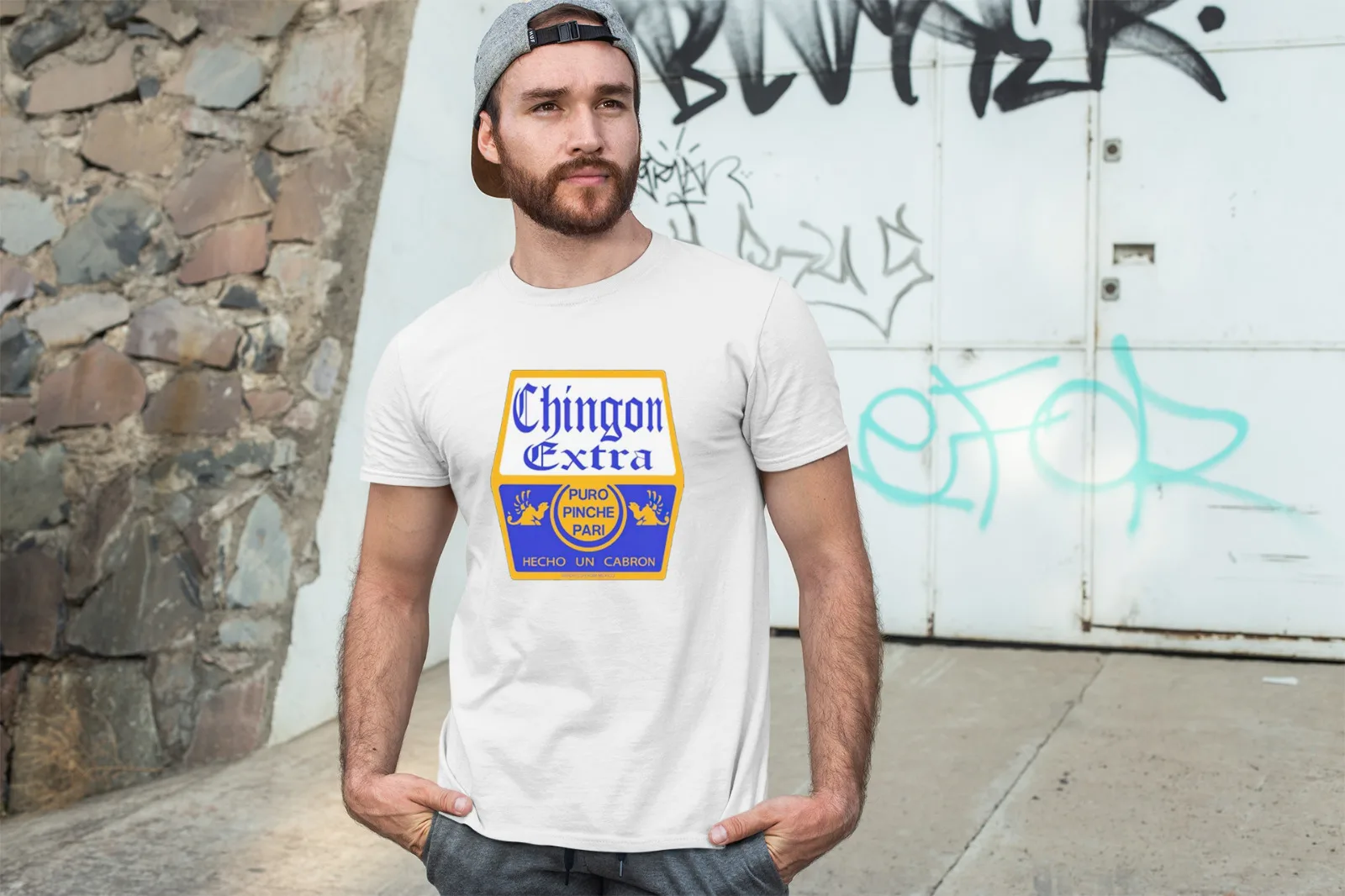 Chingon Camicia Extra Grafica Messicana Abbigliamento Premium El Patron Maniche Lunghe O Corte