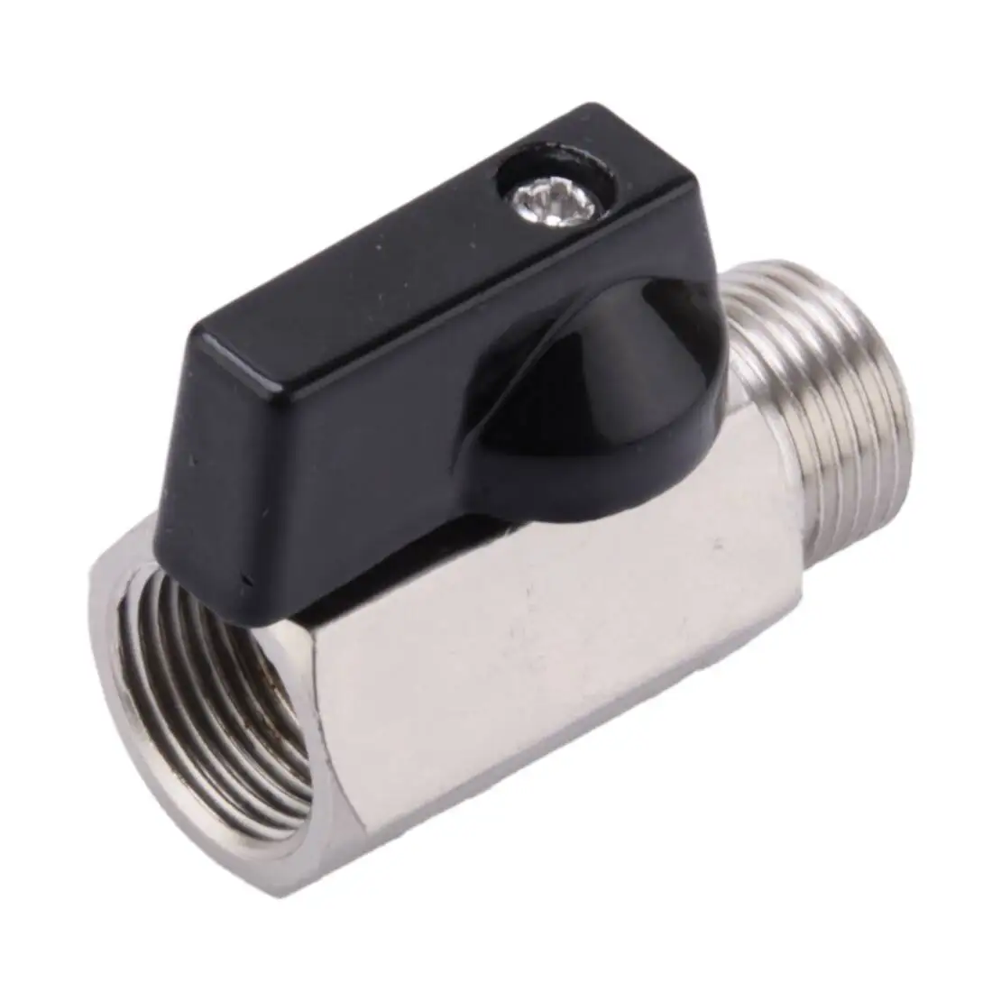 2Pcs 3/8'' Male To Female Mini Ball Shut-Off Switch Valve Carbon Steel