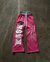 Vibe Style Letter Embroidery Design Pants American Hip-hop Streetwear Straight Sweatpants Men Loose Casual Full Length Trousers 2