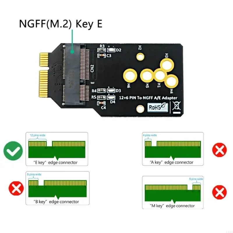 L9BA WIFI6 모듈 M.2 키 A/E 모듈-12+6Pin 어댑터 보드는 AX200/201/210을 지원합니다