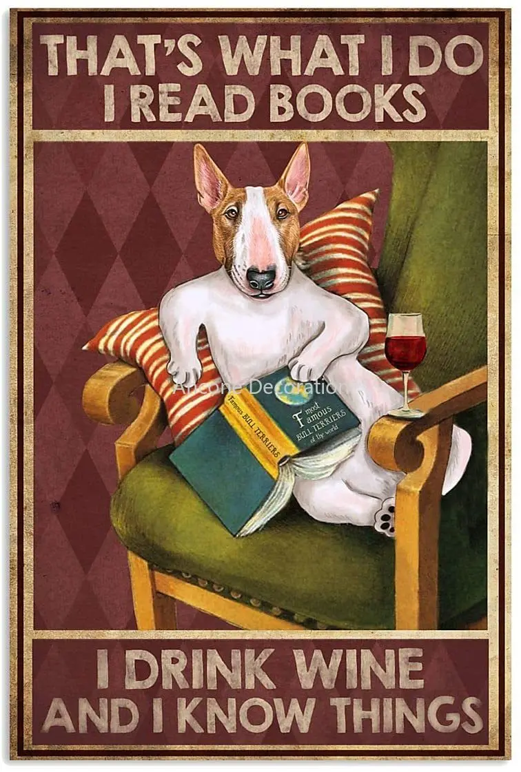 

Dog And Red Wine Poster House Rules Wall Art, I Am Your Friend Your Partner poodle Picture bull terrier Once Upon A Time Poster