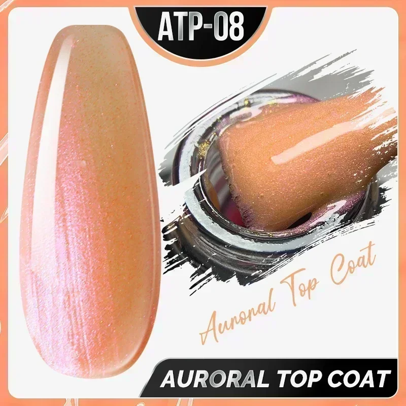 8ml Glitter Topcoat Seal Top Coat Flash No Wipe Top Coat Clear Gel Nude Diamond Matte Aurora Varnish Soak Off Flake Gel Nail Art 3