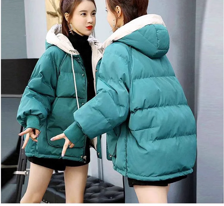 

2023 Simple Fashion hooded short down coat Winter