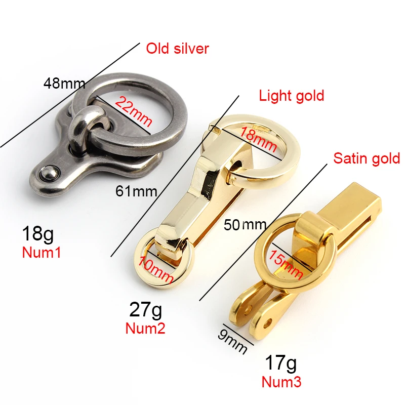 20-100pcs 3 Colors 3 Size 15-18-22mm Women Bag Rope Connection Buckle Handbag Hook Bag Accessories