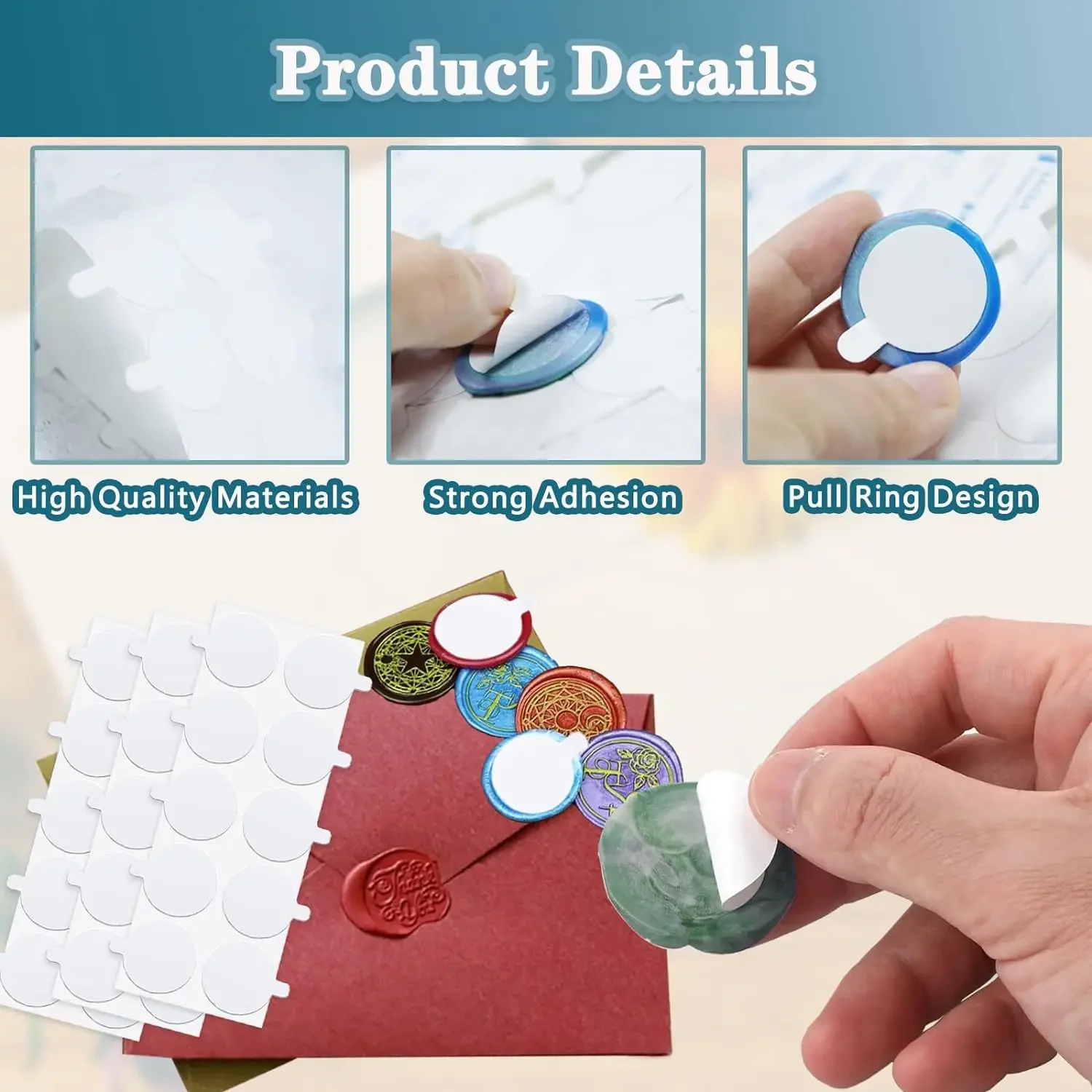 1 Inch Double Sided Adhesive Dots Wax Seal Stickers Tack Putty Round Wax Seal Backing Sealing Stamp DIY Craft 120pcs self adhesive stickers adhesive stickers roll packaging stickers packaging stickers