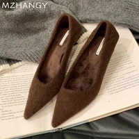 Pointed Toe Suede Sexy Mid Heels Shoes Women Shallow Elegant Sandals 2025 Trend Spring Party Shoes Pumps Luxury Mujer Zapatos 2