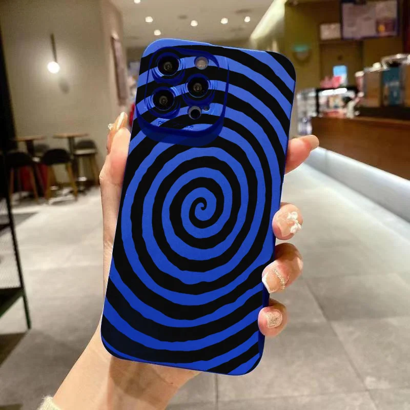 Swirl Circle Pattern Silicone Matte Soft Phone Case