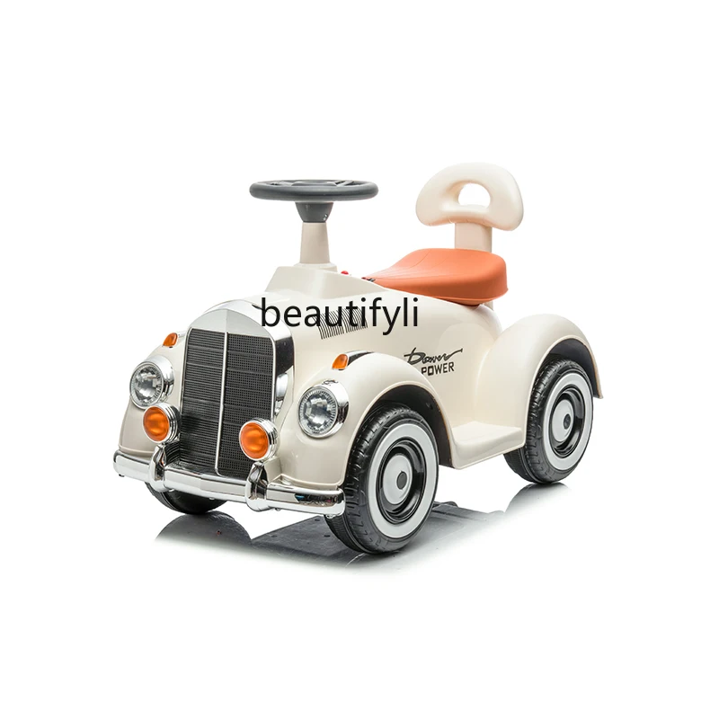 Retro children's electric car motorcycle four-wheel battery car boys and girls baby children can ride toy
