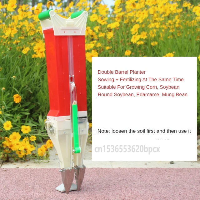 Hordozható Kézi Mini Vetőmag Kukorica Szójabab Mogyoró Pamut Ultra Könnyű, Könnyű Növényi Ültetvényes Munkatakaró Egy / Dupla Cső - Image 4