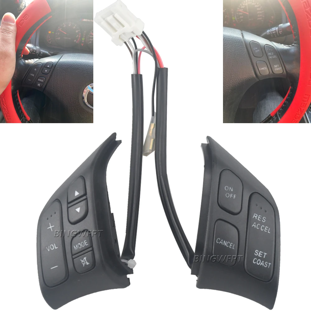 

Multi-function Steering Wheel Control Cruise Button Multimedia Audio Volume Control Switch for Mazda 6 G22C-66-4M0A GJ6A-66-4M0A