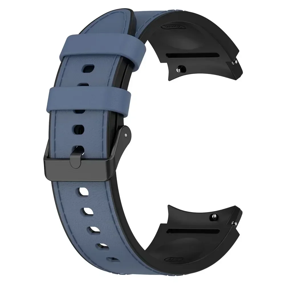 Dual-Material Silicone & Leather Watch Strap - Premium Replacement Band