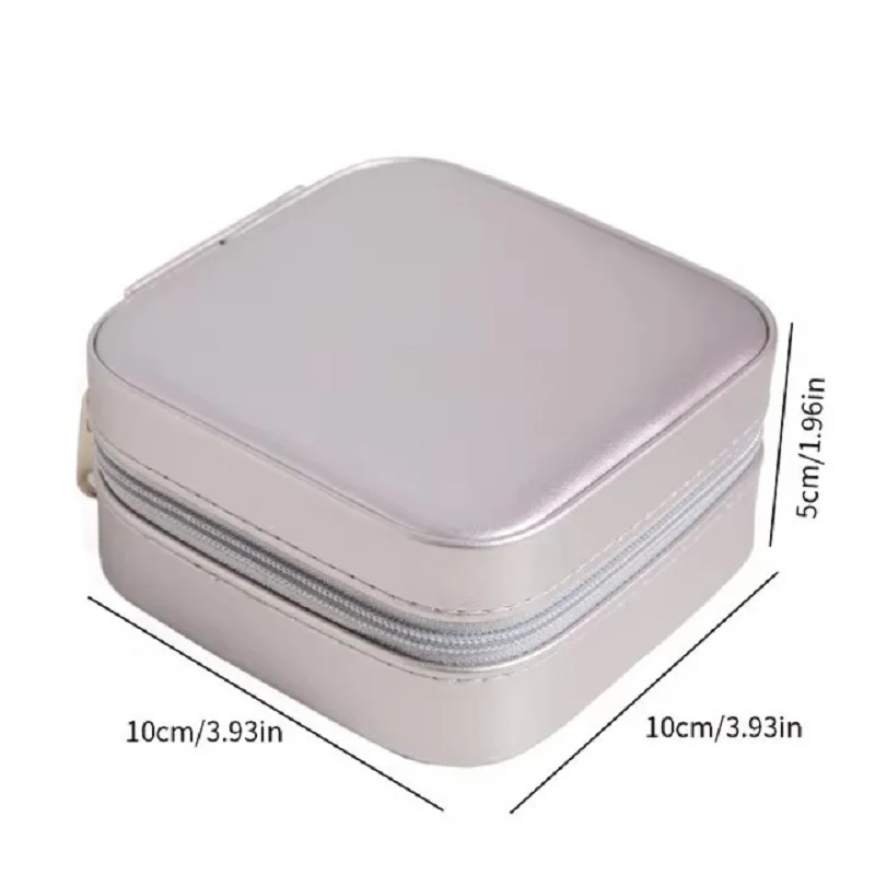 Travel Jewelry Case with Mirror,Mini Portable Jewelry Travel Organizer Small Jewelry Box for Bridesmaid Gift Travel Essential 4
