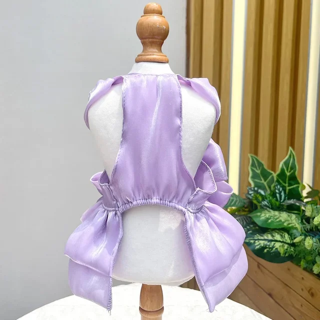 Fashion Sphynx Cat Full Dress with Bow Sweet Pet Wedding Dresses Clothes for Cats Gotas Kitten Skirt mascotas Costume vestidos 5