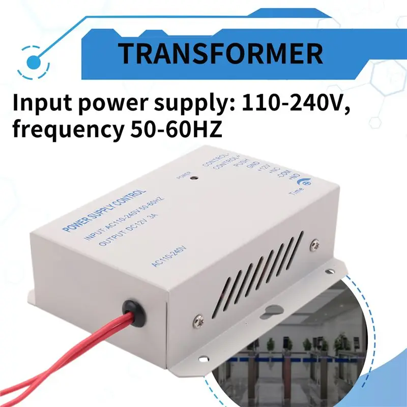 B14C 액세스 제어 전원 공급 장치 변압기 도어 시스템 어댑터 AC110-240V 컨버터 시스템 기계 흰색 DC12V 3A