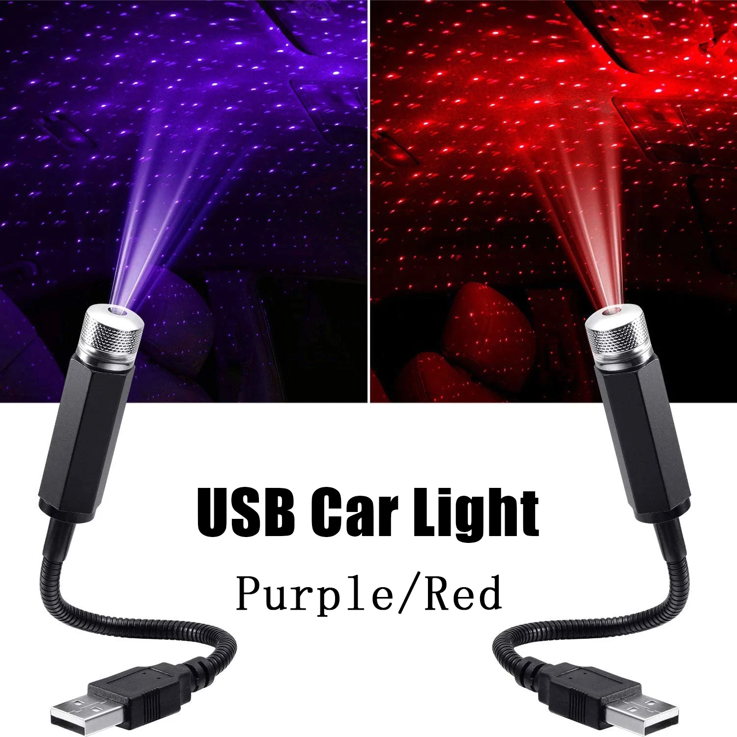 

USB-прожектор для автомобиля, романтический прожектор, ночник, светодиодный регулируемый свет, галактика, атмосферный свет, Автомобильный интерьер, декоративный светильник