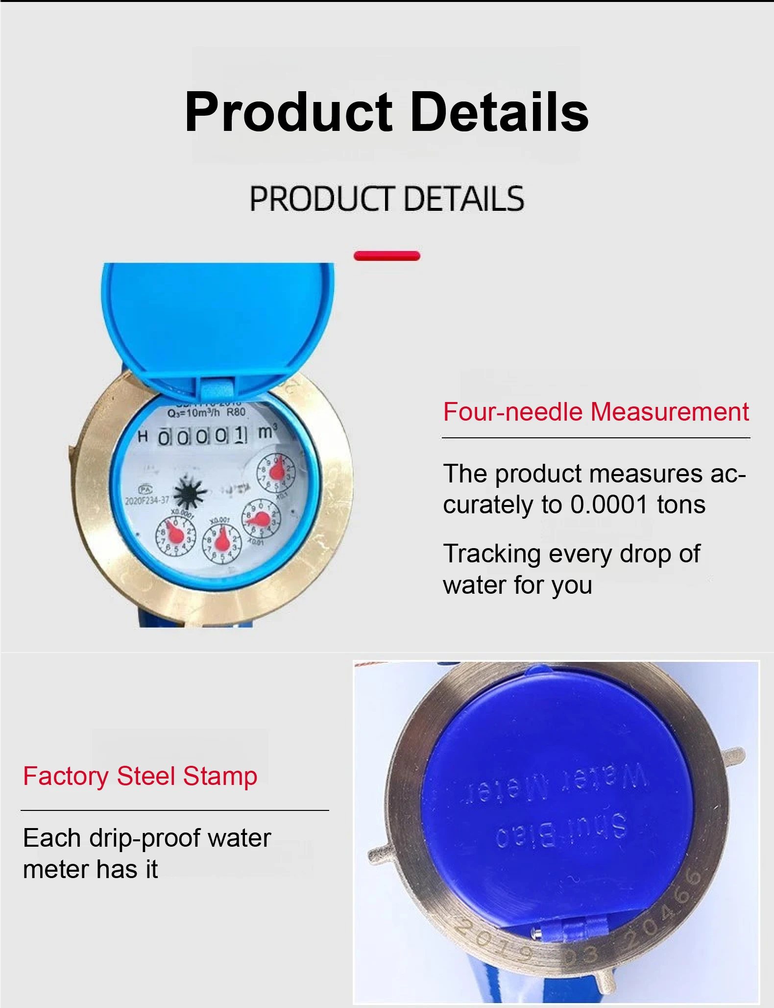 Rotary Vane Multi‑Jet Wet Type Residential Water Meter DN15 DN20 DN25 Brass / Ny