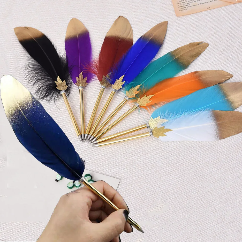 

1Pcs Creative Feather Ballpoint Pen Fashion Business Gifts Student School Stationery Office Supplies Souvenir Writing Pen