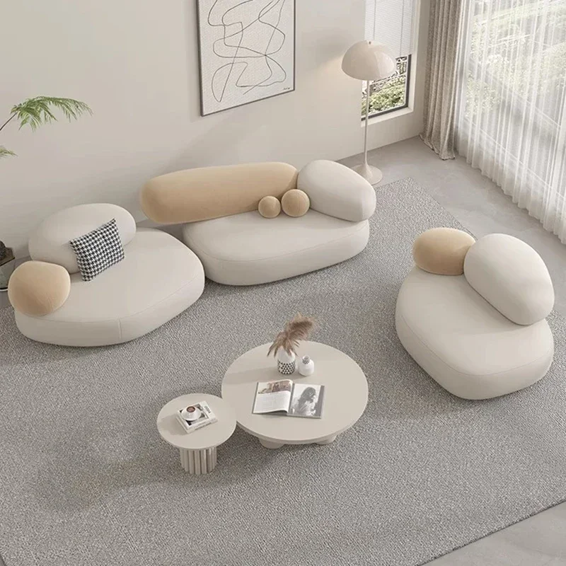 

White Design Sofa Foam Sponge Bedroom Office Nook Restaurant Hotel Designer Chair Customisable Canape Moderne Nordic Furniture