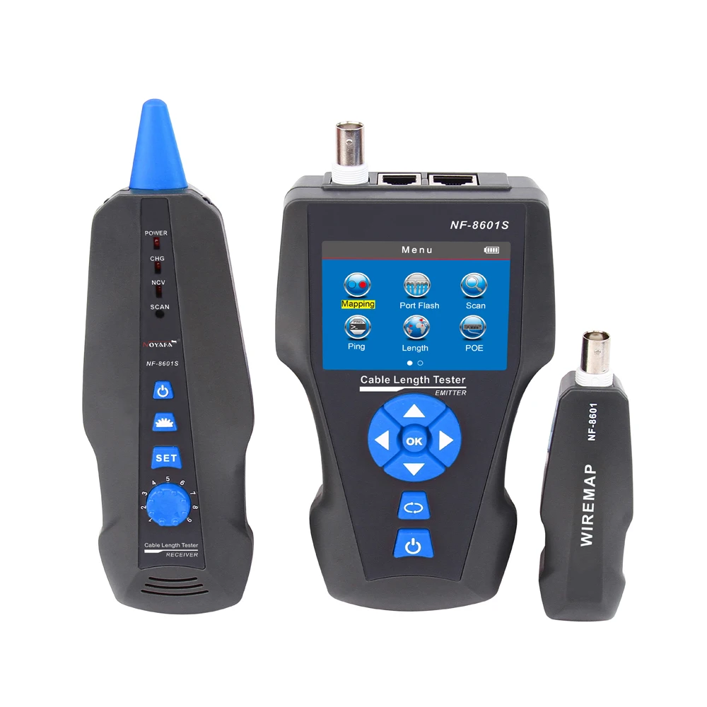 

Original Noyafa NF-8601S TDR Cable Length Tester RJ45 RJ11 Cable tracker lan ethernet tester POE PING Network Tools LCD Display