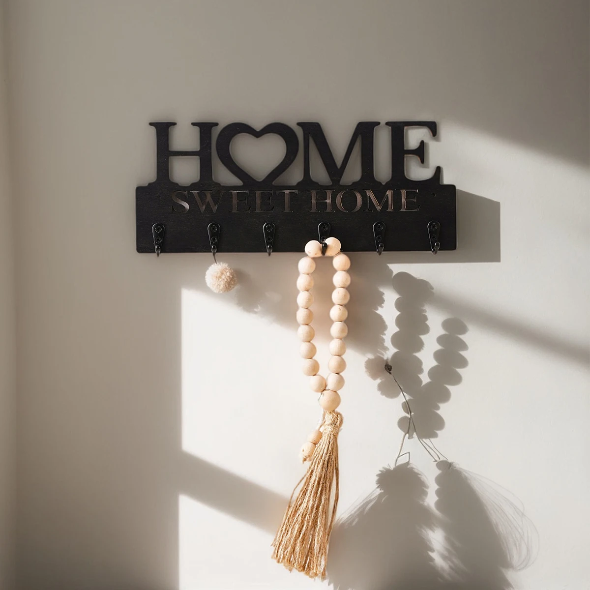 1PC, creative and simple wooden wall decoration hook, suitable for key and storage room wall decoration and storage