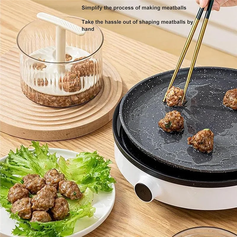 Durable Meatball Making Tool, Manual Meatball Maker, Multifunctional Kitchen Gadget, Translucent Maker