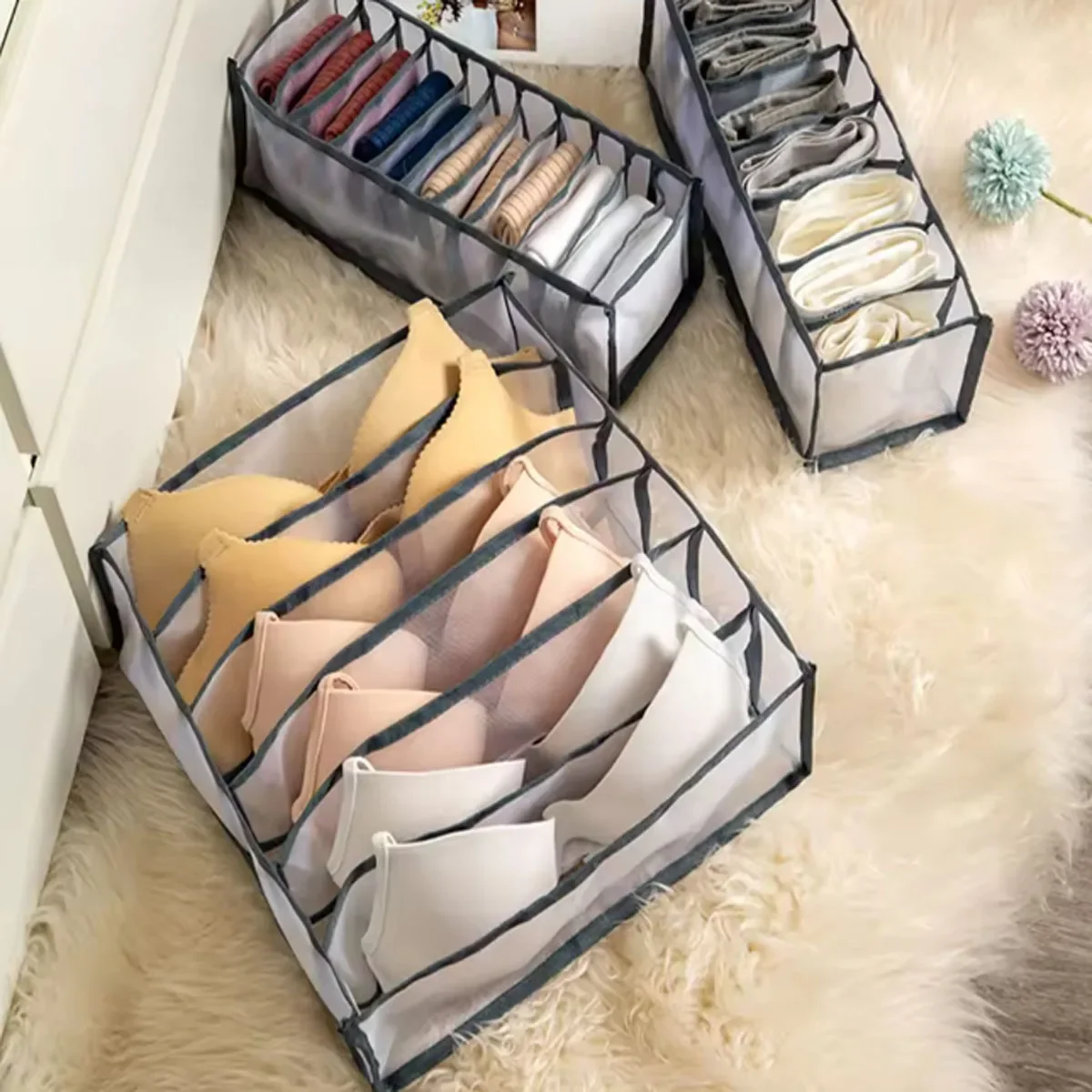 Folding Underwear Box Storage Closet Organizers