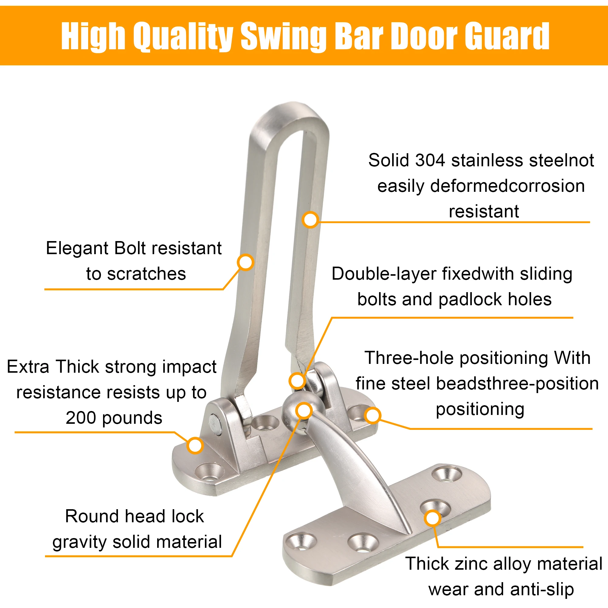 Easy-to-Install Door Chain Lock For Improved Home Security Upgrade Home Security Door Buckle Stylish