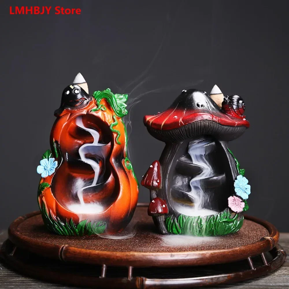 

European and American Easter Reflux Incense Burner Ornaments Creative Halloween Resin Mushroom Pumpkin Reflux Incense Burner