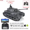 2.4G Henglong 1/16 7.0 Panzer IV F2 RC Tank 3859 FPV 360° Turret Steel Gearbox Speaker BB Pellets Smoke Unit Infrared TH17413 1