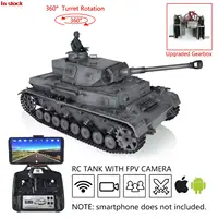 2.4G Henglong 1/16 7.0 Panzer IV F2 RC Tank 3859 FPV 360° Turret Steel Gearbox Speaker BB Pellets Smoke Unit Infrared TH17413 1