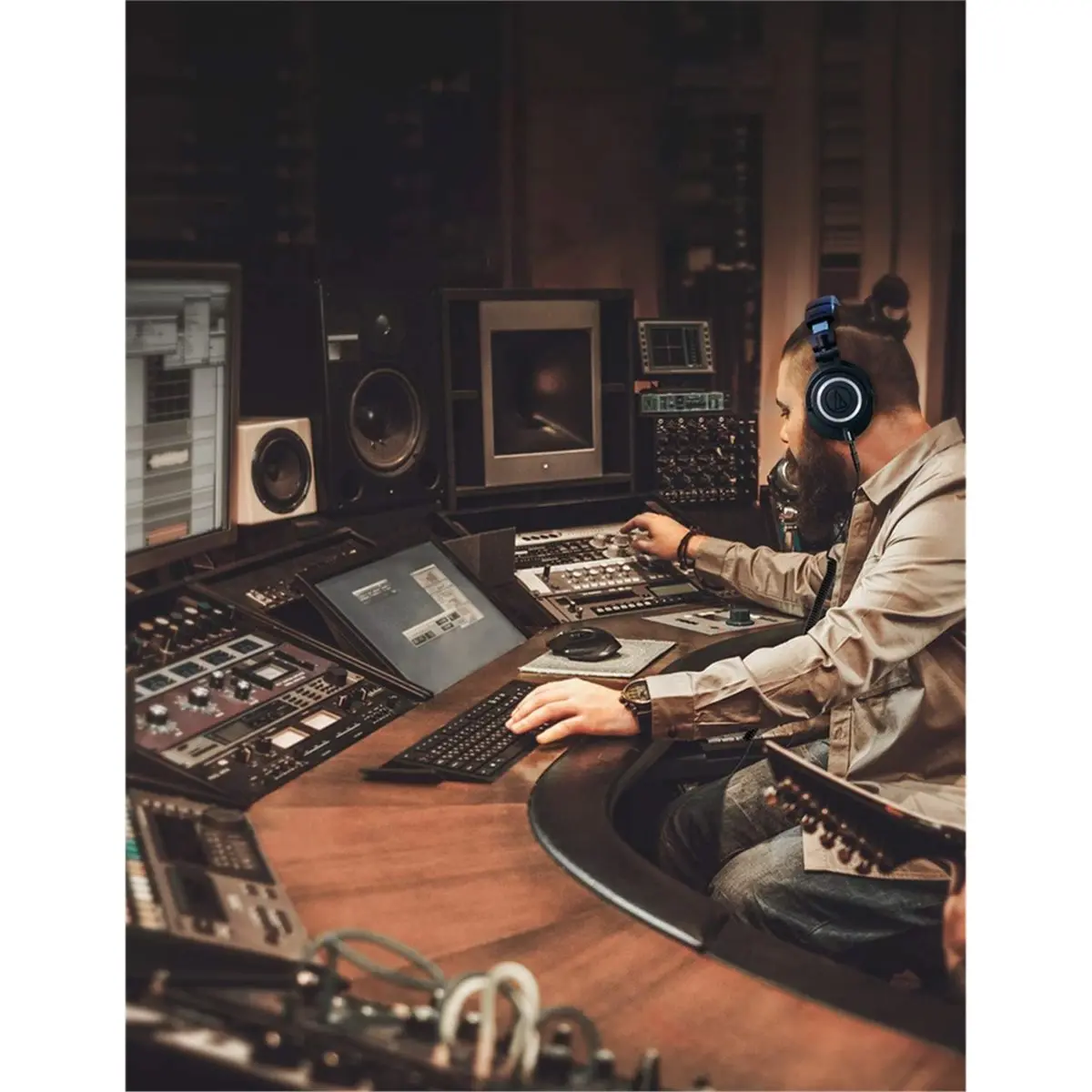 (A75T) ATH-M50x 케이블, 오디오테크니카 ATH-M40x, ATH-M70x 헤드폰용 코일형 AUX 코드 교체품(1/4인치 어댑터 포함, 4피트10피트)