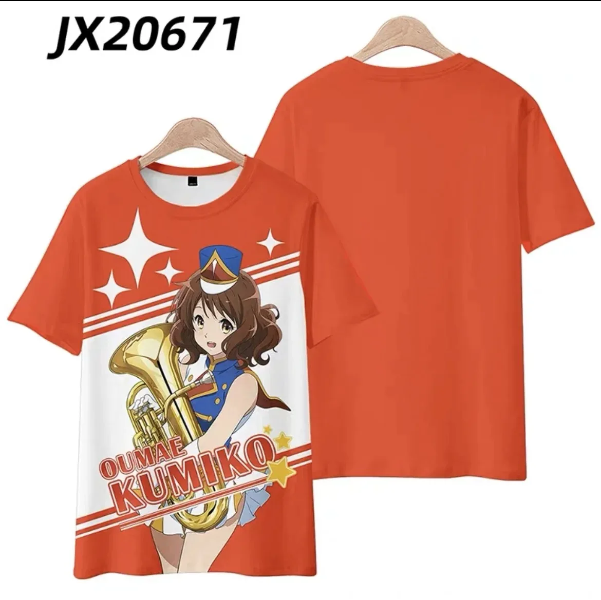 Som! Em torno do pesco ç o t-shirt com press ã o 3d, manga curta, streetwear anime japon ê s, moda ver ã o