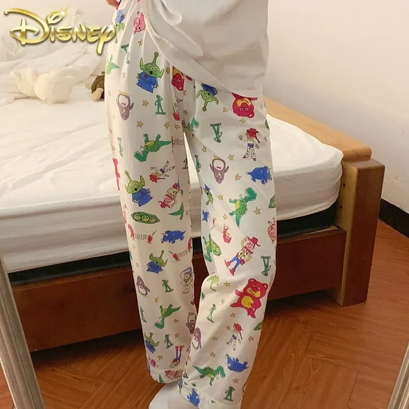 Disney Toy Story Autumn Women Long Sleeve Pajama Pants Anime Kawaii Print Casual Soft Loose Winnie The Pooh Pajama Pants