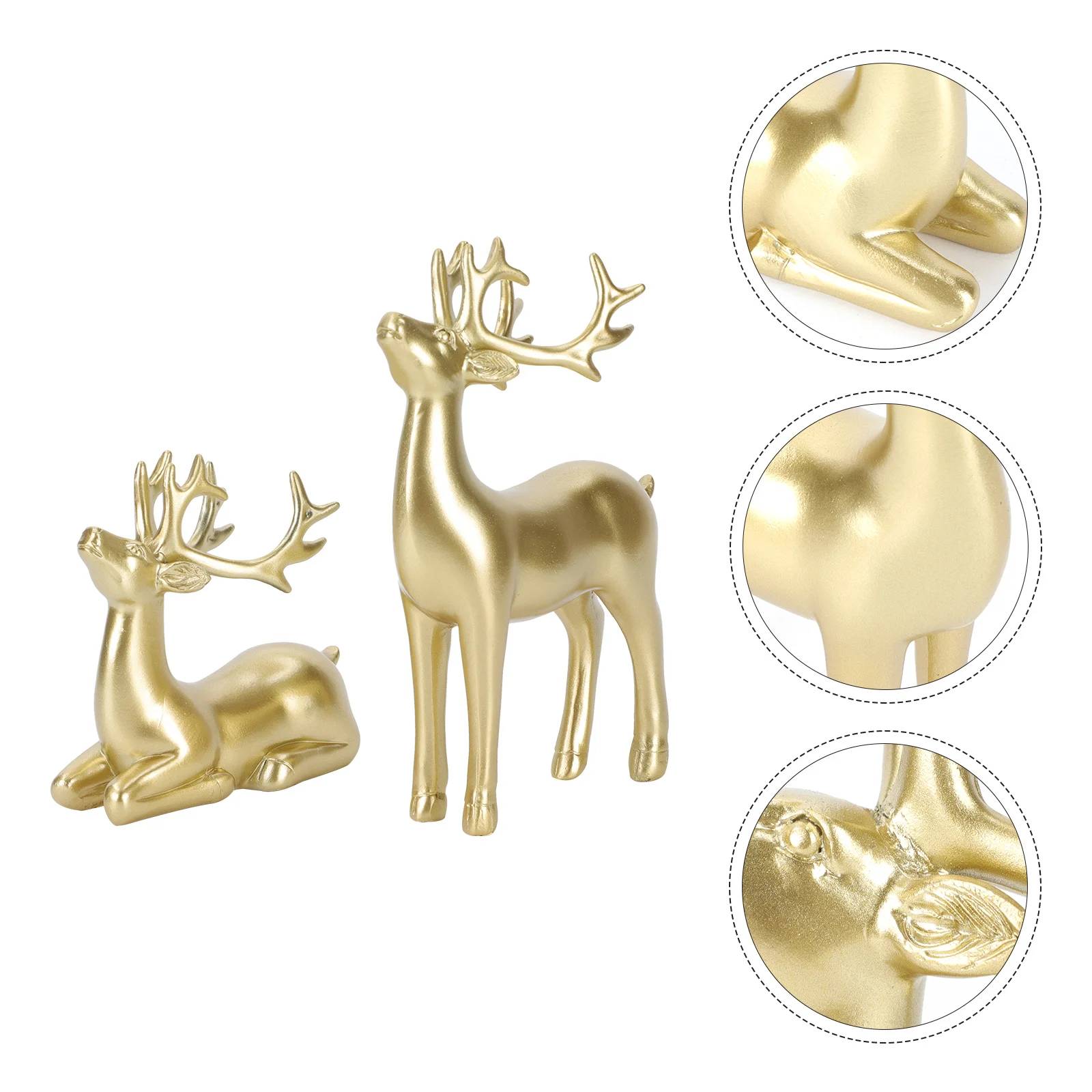 

2Pcs Christmas Deer Adornment Simple Deer Craft Desktop Decoration for Home