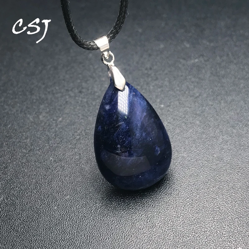 Natural Sodalite Pendants Real Gemstone Drop Water Blue Sapphire Birthday Party Gift for Women Wife Lady Party Jewelry Gift