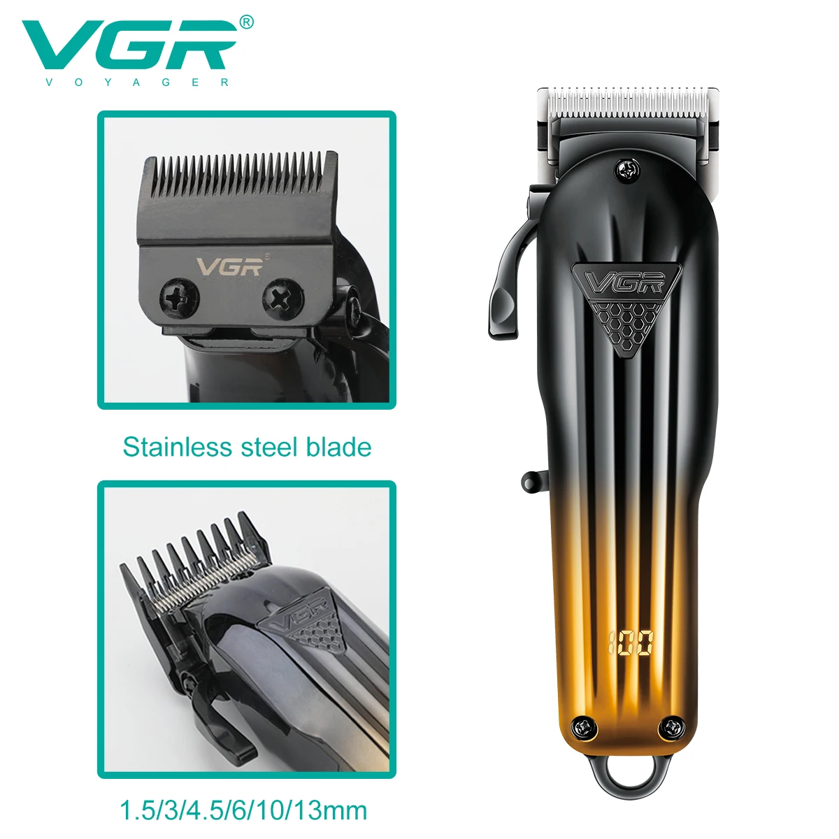 VGR Hair Trimmer Professional Electric Shaver Razors Portable Beard Trimmer Adjustable Clipper Barber Hair for Men V-644 hair clipper,electric shaver,hair trimmer