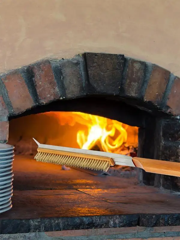 Pizza Stone Cleaning Brush Pizza Oven Copper Brush Bristle Brass Scraper Household Grill Cleaning Oven With Long Handle