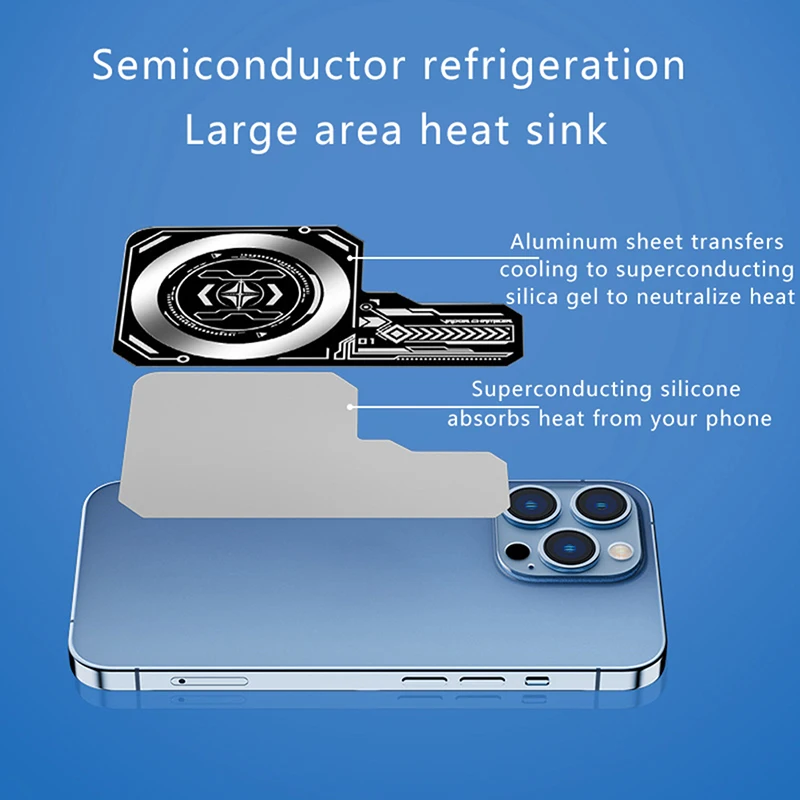 Phone Cooler Mobile Radiator Mobile Heat Dissipation Plate Cell Phone Fan Mobile Phone Cooling Plate Heat Sink Expend Cooling Area For Fans Game Cooler Cell Phone For IPhone/Samsung/Xiaomi